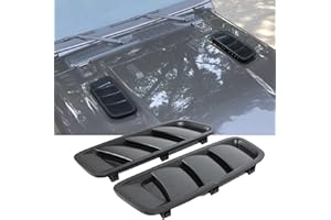 YOCTM 2-PACK Black Intake Scoop Turbo Trim Cover for 2018-2022 Jeep Wrangler JL Gladiator JT Hood Vent Cover Louvers Engine Inlet Vents (JL)