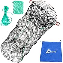 Piège à écrevisses Pliable – Filet Capture Vivante Pour Crevettes, Crabes, Homards – 30,5 X 61 Cm – Eau Douce Ou Salée