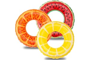 Inflatable Pool Floats, Summer Swimming Pool Floats for Adults Kids, Cute Round Pool Tube Floaties for Adults, Outdoor Swimmi