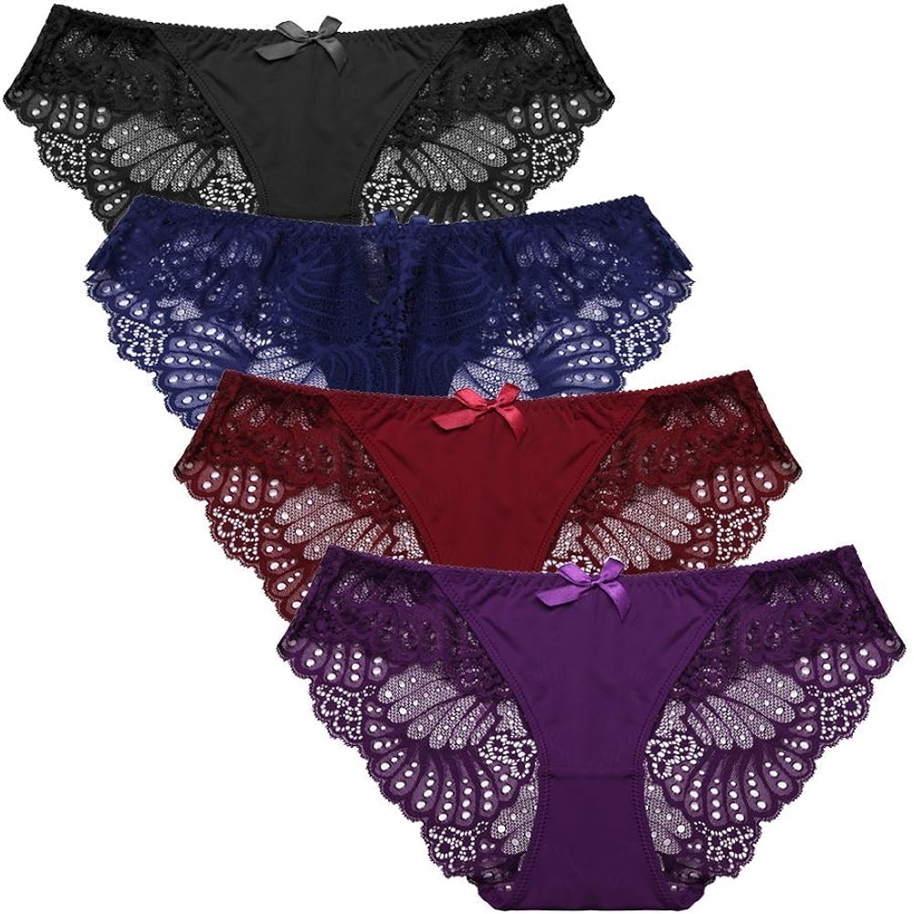 Set 3 Slip Donna In Pizzo Traspirante Alexis Leroy - Morbidi, Elastici, Lavabili In Lavatrice, Colori Assortiti