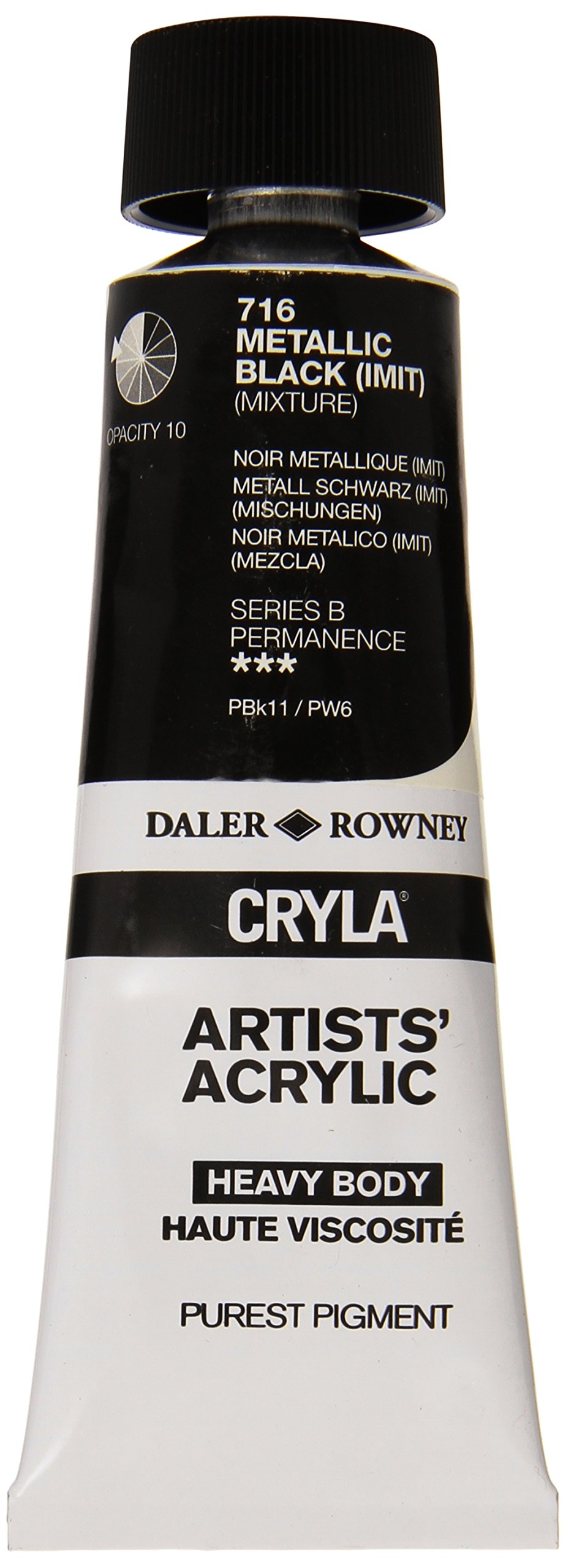 Daler-Rowney Cryla Acrylic 75 ml Metallic Black Imit, Professional Artists