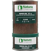Natura Onecoat, 2 Component Wood Stain Oil, 360 mL (12.17 fl oz), Easy to Apply, Very Low Odor, Interior Furniture & Surfaces