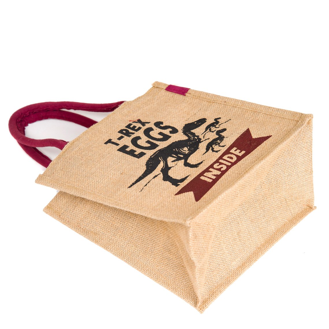 h&b unisex jute waterproof multipurpose bag with zip (maroon)