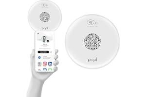 Popl XL Digital Business Card - Smart NFC Sign Sticker - Instantly Share Contact Info, Social Media, Payment, Apps & More - Compatible with iPhone and Android - Features NFC Tap & QR Scan (White)