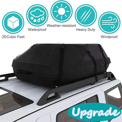 stdy 20 cubic feet rooftop cargo top carrier bag