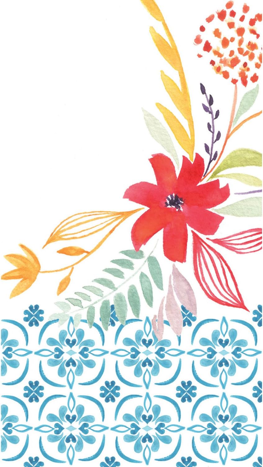 Cypress Home Watercolor Floral Paper Guest Towel, Set of 15-8 x 1 x 5 Inches