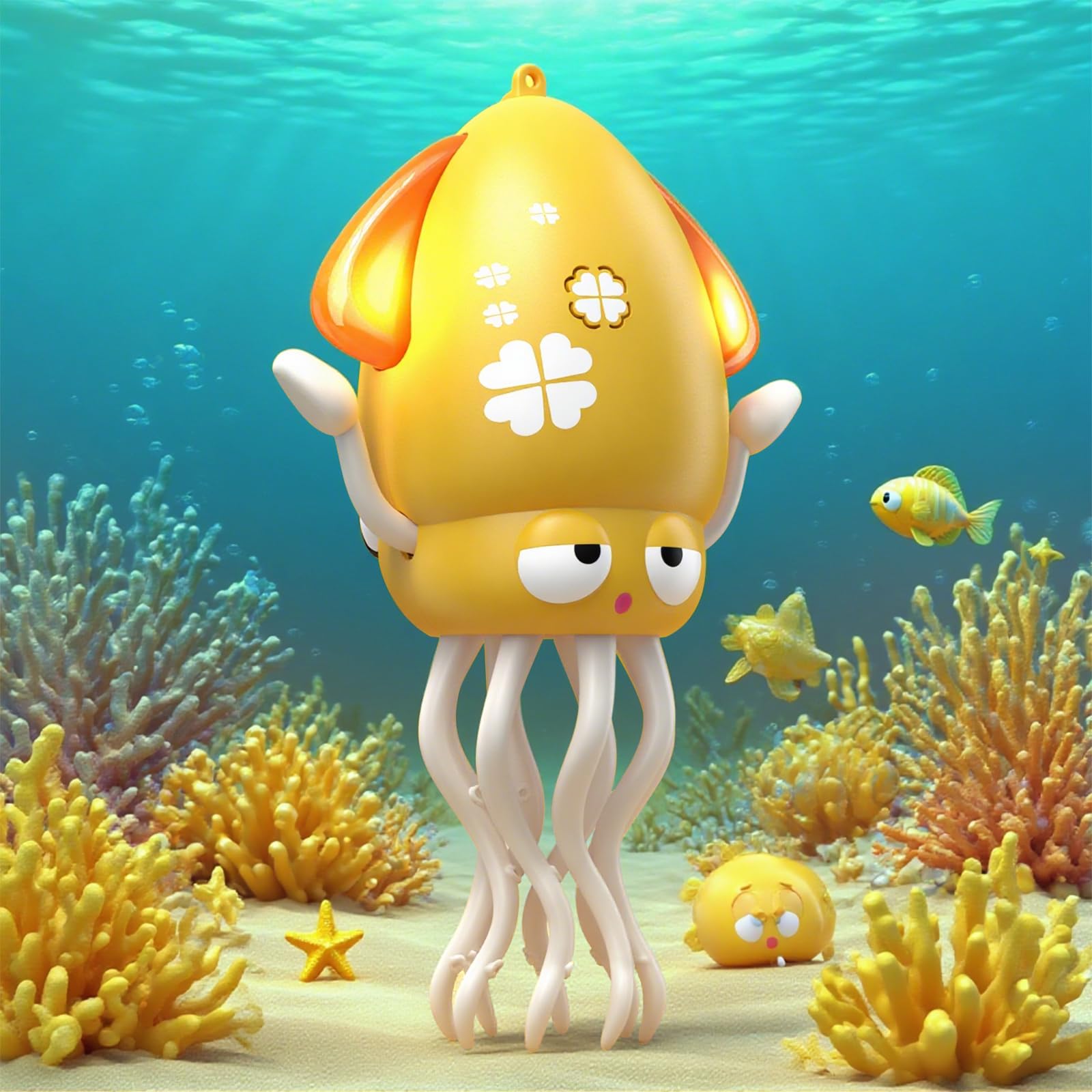 SWTOIPIG Electric Dancing Octopus Toy with Led Light and Music, Kids Electric Crawling Octopus Tummy Time Toy, Rechargeable Interactive Sensory, Perfect Christmas Birthday Gift (Yellow)