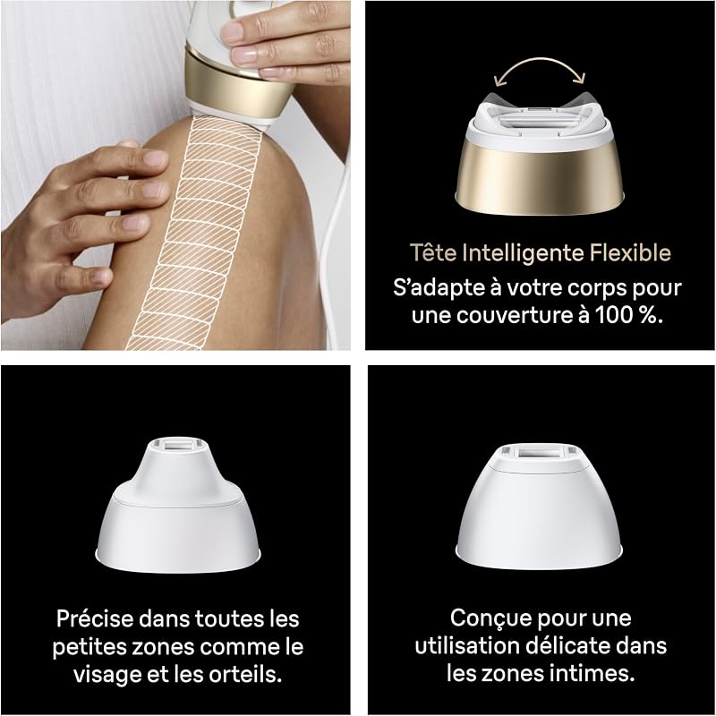 Epilateur Lumiere Pulsee Silk·expert Pro 5 PL5262, Blanc et Or