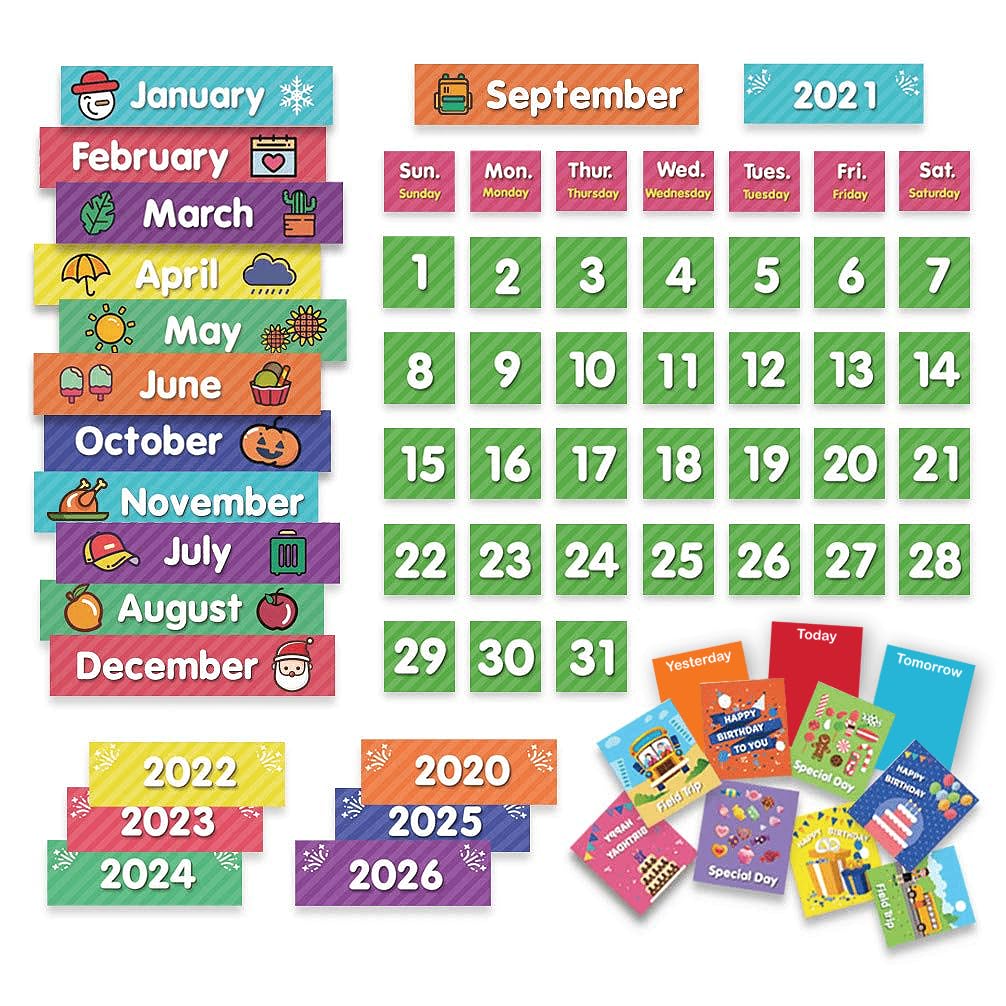 Photo 1 of Eamay Calendar Pocket Chart Cards and Classroom Calendar Cards Kit for Homeschool -71cards (71)