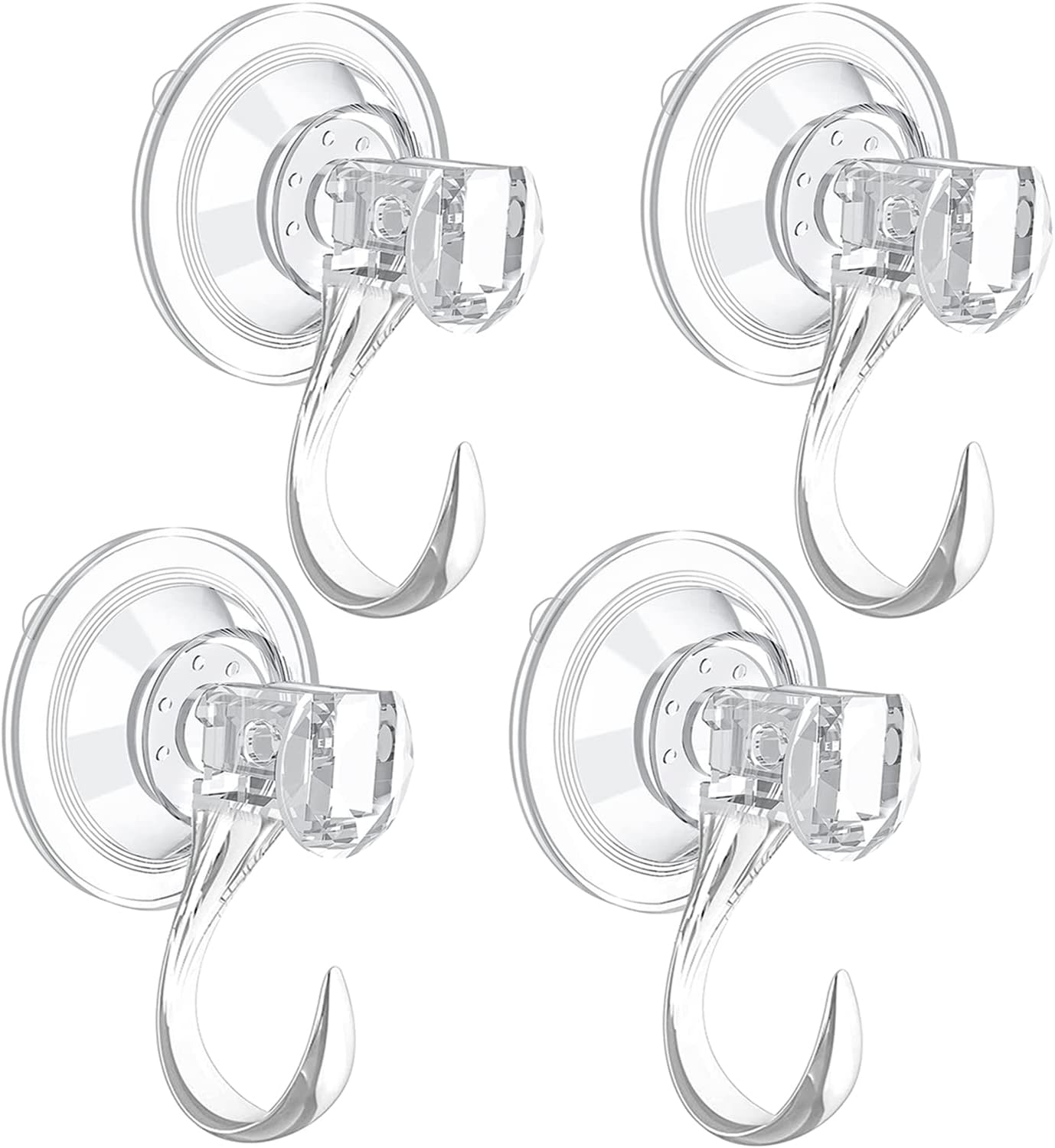 Wreath Hangers - STAMI PLET 4 Pack Suction Cup Wreath Hanger,Large Clear Reusable Wreath Heavy-Duty Hook 22 LB Use for Halloween Christmas Wreaths Decorations