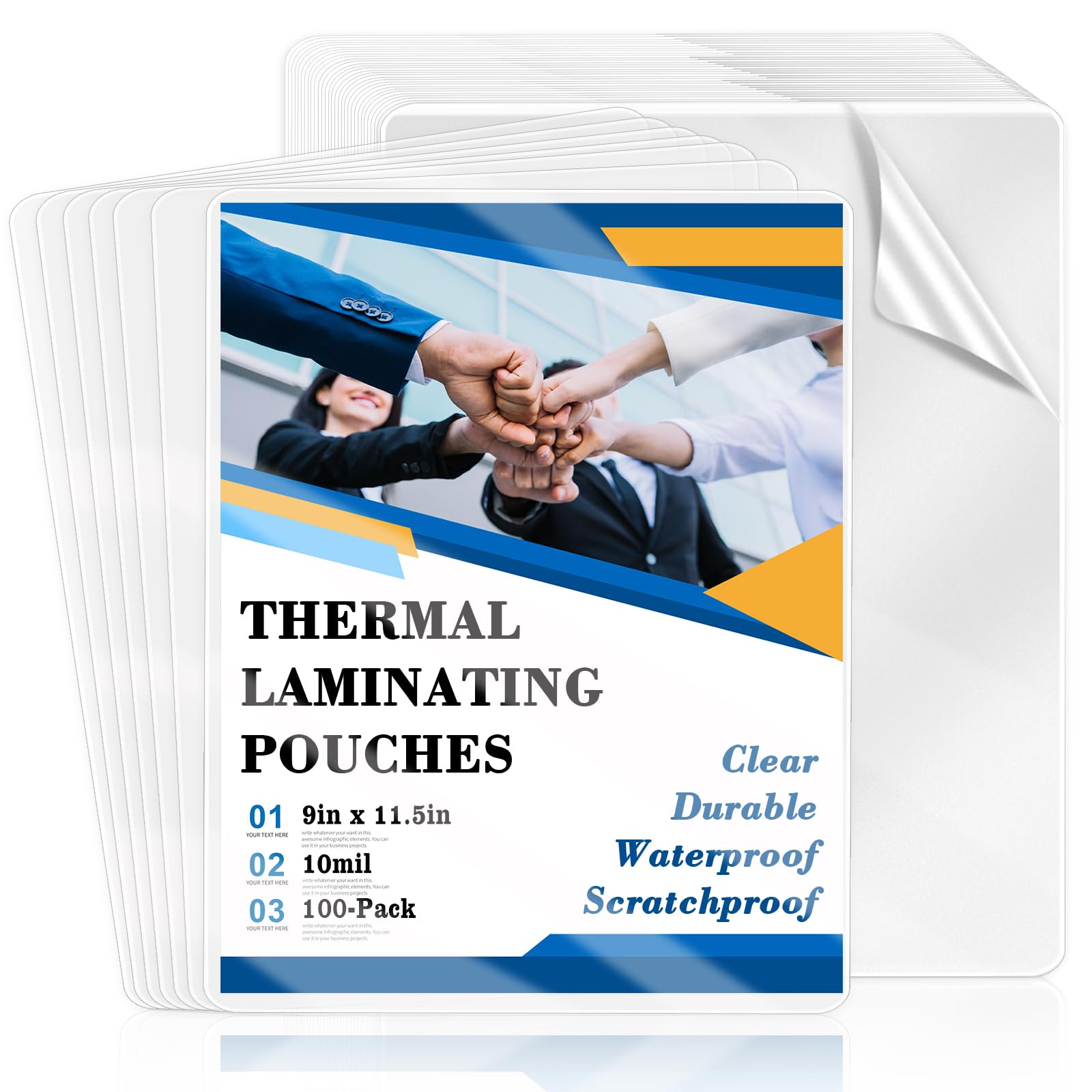 Photo 1 of 100 Pack 8.5x11inch 10mil Letter Size Laminating Sheets Thermal Laminating Pouches Paper Laminator Sheets File Card Laminator Pouches 8.5x11inch for Permits Cards File Photos