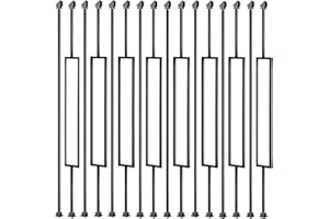 Vilstomes Wrought Iron Balusters for Staircases, 16 Pack - Metal Stair Spindles with 32 Iron Baluster Shoes (8 Straight + 8 Single Rectangle)