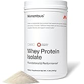 Momentous Essential Grass-Fed Whey Protein Powder - 20 g Whey Isolate Protein - NSF Certified for Sport - Gluten-Free - 25 Servings for Essential Everyday Use - Unflavored - Package May Vary