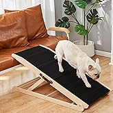 Woohoo Dog Ramp for Bed &amp; Couch - 18" Extra Wide Adjustable Wood ramp | non-slip Rubber Surface, 41" Long 18" Wide, Adjustable from 14" to 24", with Platform, Foldable, Small to Large Dogs