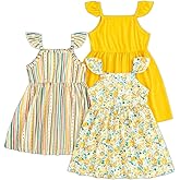 Girls Dresses Toddler Girls Dress 3-Pack Casual Party Print Skater A-line Dress Sundress