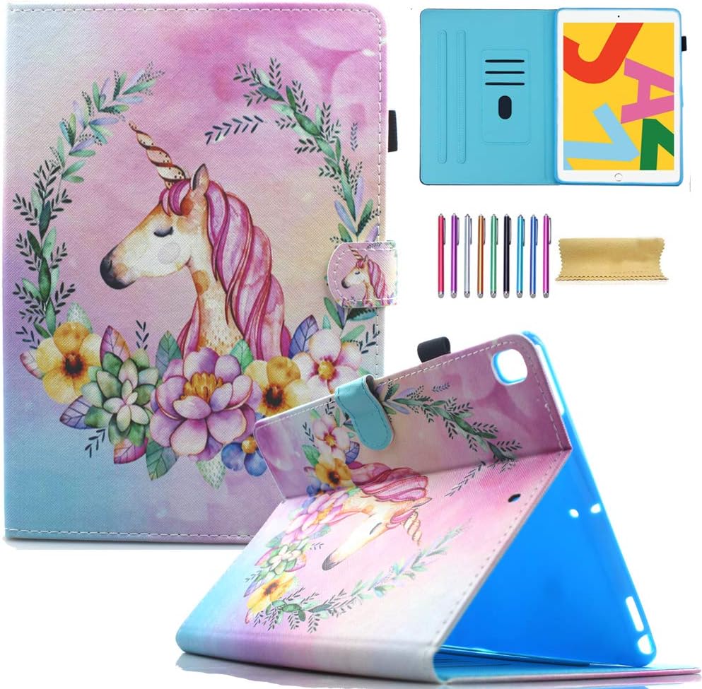 AMOTIE Case for iPad 10.2 2019 2020/ iPad Air 10.5 2019/ iPad Pro 10.5 2017 - Ultra Slim Lightweight Stand Smart Case Shell for iPad Air (3rd Gen) 10.5/ iPad 7th & 8th Generation, Unicorn Pink