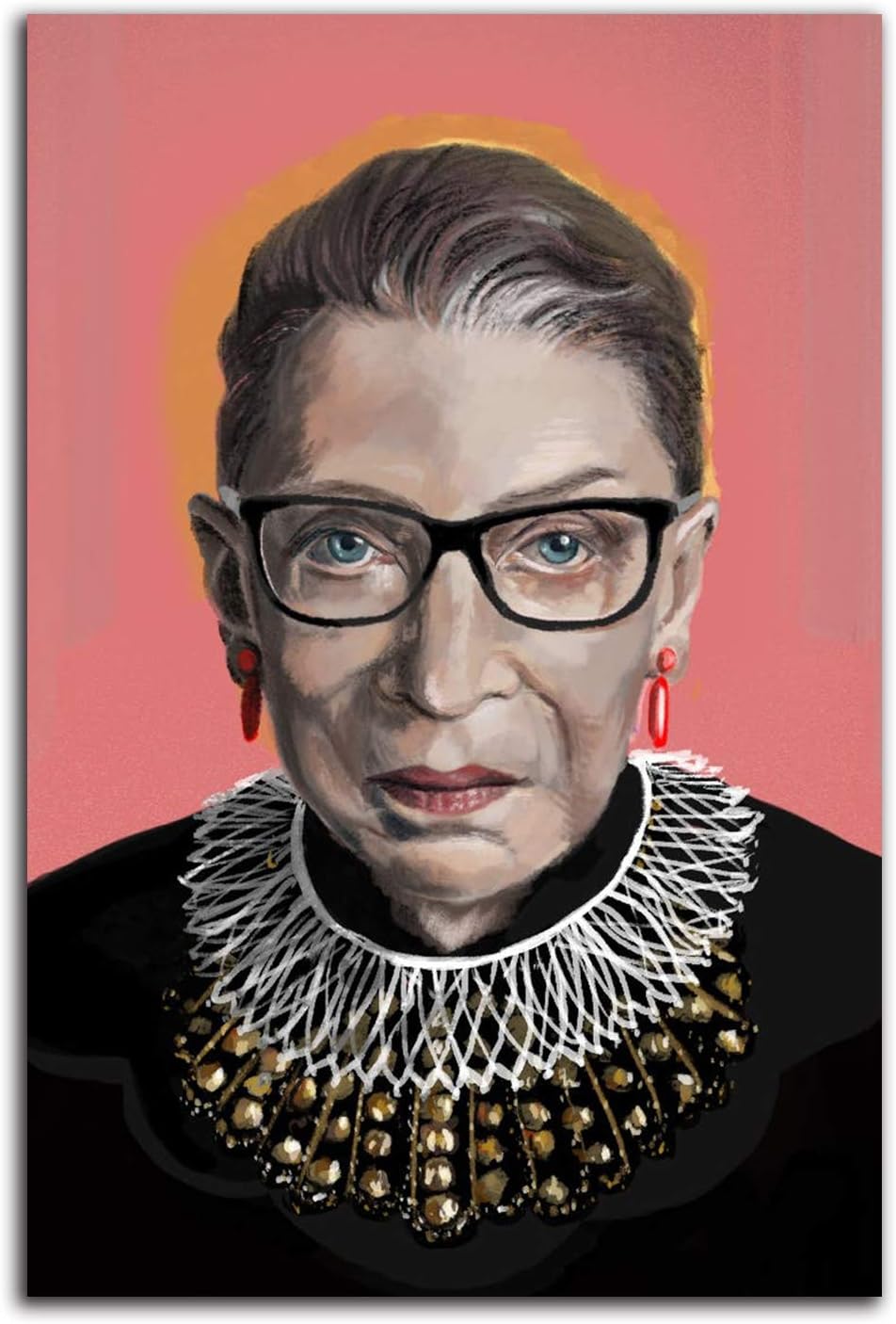 ARYAGO Ruth Bader Ginsburg Wall Art Painting 12" x 18" Feminist Poster Ruth Bader Ginsburg Dorm Wall Decor Office Home Decor Artwork, Unframed/Frameable