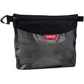 pack all Water-Resistant Material Zipper Pouch, Mesh Zipper Bags for Storage, Travel, Office (Black, Medium)