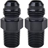 EVIL ENERGY 6AN Male Flare to 1/4" NPT Pipe Fitting Adapter Aluminum 2PCS | Straight Fuel Hose Adapter Fitting, AN6 to 1/4" NPT, 9/16-18 UNF Thread, 6061-T6 Aluminum Alloy, 37&deg; Flare Sealing, 1500 PSI