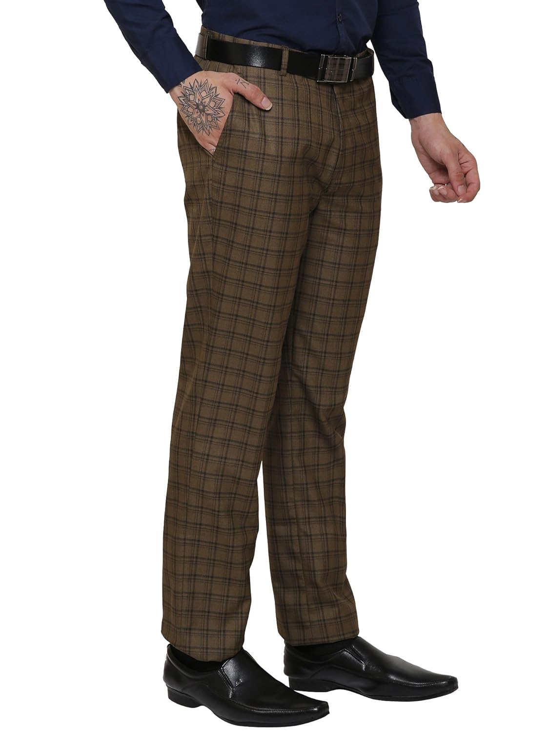 ad & av men's formal trouser (293_checks_dark_aa )