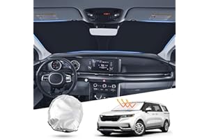 T TGBROS Windshield Sun Shade Custom Fit for 2022-2023 2024 2025 Kia Carnival Accessories Foldable Sun Shield Reflective Polyester Sun Visor Cover Block Heat and Sun Protection