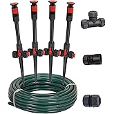 Eden 98063 Multi-Adjustable Flex Design Above Ground Irrigation Garden Sprinkler System, Sprinkler &amp; Hose, DIY Plant Watering Set