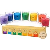Chakra Scented Candles Gift Set, Natural Soy Wax Aromatherapy Candles for Meditation, Yoga, Relaxation & Stress Relief, Long 8-Hour Burn Each, Calming Spiritual Decor