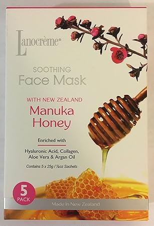 Download Amazon Com Lanocreme Soothing Face Mask 5 Pack Manuka Honey New Zealand Beauty PSD Mockup Templates
