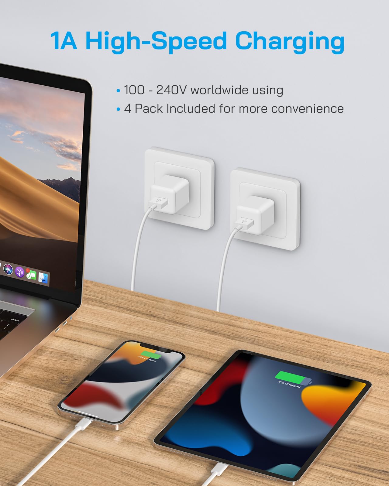 i Phone Lightning Charger，[MFi Certified] Phone Charger USB with Charging Cord 6 ft i Phone Charger Cable for i Phone 14 13 12 11 Pro/Pro Max/SE 2022/8/7/XS/XR/X/i Pad (4- Pack)