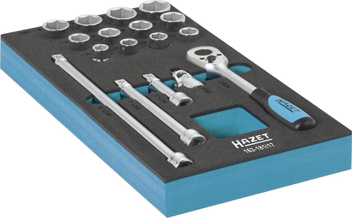Hazet 163-181/17 Tool Set in Safety-Insert-System, Black/Blue/Silver, 1/3 - Image 3