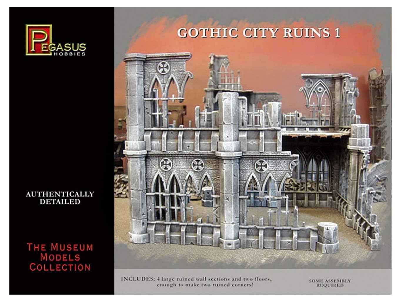 Pegasus PG4930 28 mm Hist Ruins of Gothic Buildings Resin Model Kit