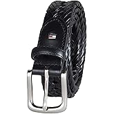 Tommy Hilfiger Men's Fully Adjustable Leather Braided Belt for Jeans, Khakis or Dress Pants
