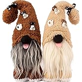 Mailin 2Pcs Dog Gnomes Puppy Doll Gnomes Plush Handmade Scandinavian Swedish Tomte Ornament Gnome Decorations for Home Tiered Tray Décor