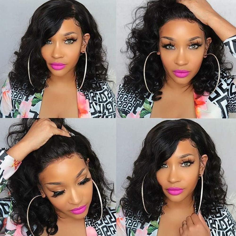 Lace Front Wigs Human Hair Body Wave 13x4 Human Hair Wigs for Black Women 150% Density Glueless Lace Frontal Wigs Brazilian Virgin Human Hair Pre Plucked Bleached Knots Bob Body Wave Wigs
