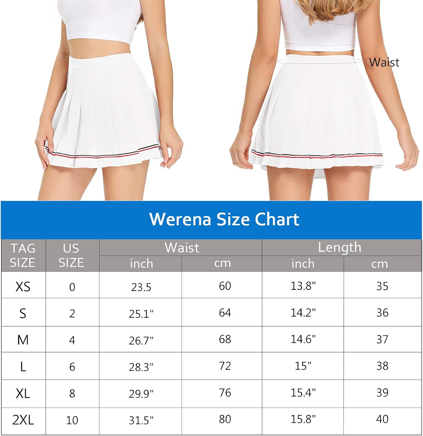 Womens Mini Pleated Skirt High Waisted Skater Tennis Skirts Golf Skort with Shorts School Girl Uniform: Clothing