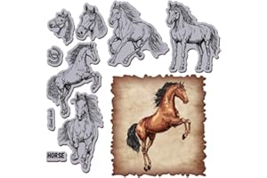 GLOBLELAND Tampon en caoutchouc étirable en forme de cheval - 22,1 x 17,8 cm - Tampon en caoutchouc EVA réaliste pour scrapbo