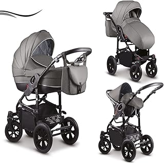 16 teiliges Qualitäts-Kinderwagenset-Reisesystem 3 in 1&#34;COSMO&#34; Standard in 41 Farben