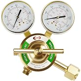 CDL LX75 Heavy Duty Oxygen Regulator CGA540,Forged Brass | Large Tank Gauge Cutting Torch Regulator,0-4000PSI/0-400PSI Inlet,0-200PSI/0-30PSI Outlet