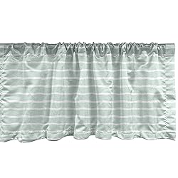 Ambesonne Mint Window Valance, Horizontal Wavy