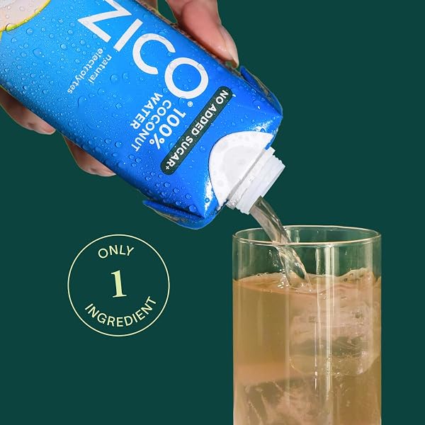 ZICO 100% COCONUT WATER, NO ADDED SUGAR, REFRESHINGLY DELICIOUS, HYDRATION WITH ELECTROLYTES, 11.2 FL OZ (PACK OF 12)
