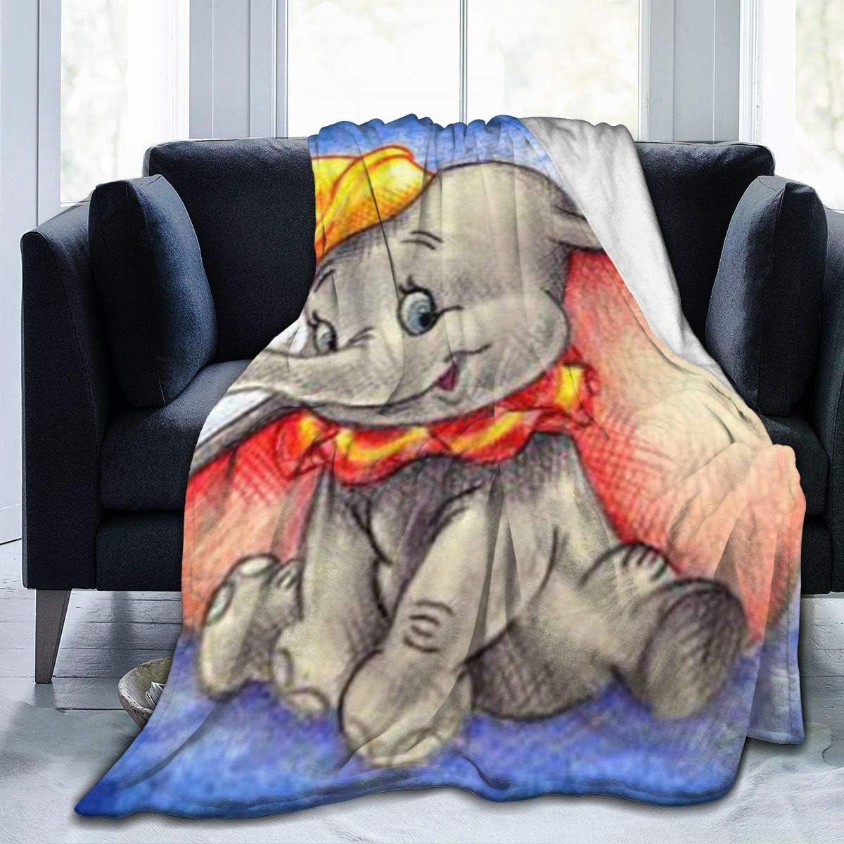 CVBFGF Dumbo Micro-Velvet Blanket Throwing Super Soft Fuzzy Light Hypoallergenic Plush Bed Sofa Living Room