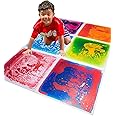 Art3d 6-Tile Sensory Room Tile Multi-Color Exercise Mat Liquid Encased Floor Playmat Kids Play Floor Tile, 19.7" Large Tile 16 Sq.Ft