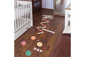 SuperDuo Number Hopscotch Footprint Ground Wall Decor Puzzle Games Lattice Floor Sticker Decals Creative Kids Jumping Grid Ga