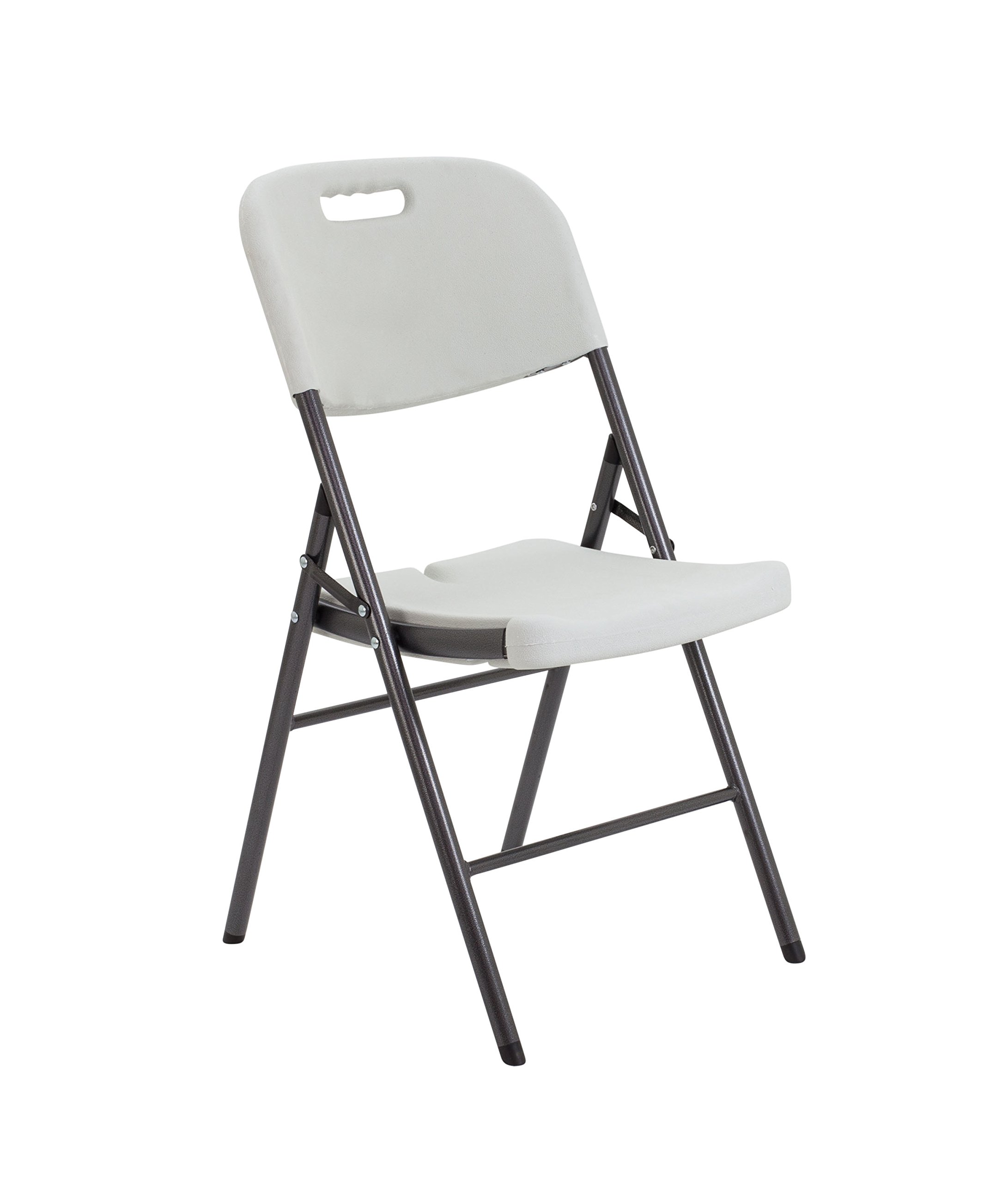Office Hippo Occasional Folding 4 Leg Chair, Plastic, White