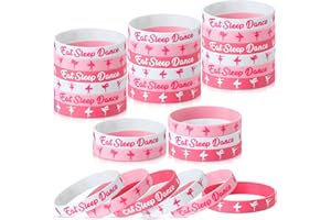INBAGI 30 Pieces Cheerleading Ballet Rubber Bracelets Dance Party Favor Inspirational Silicone Wristband Stretch Motivational Band Gymnastics Bracelet for Women Girl Theme Party (Ballet Party Style)