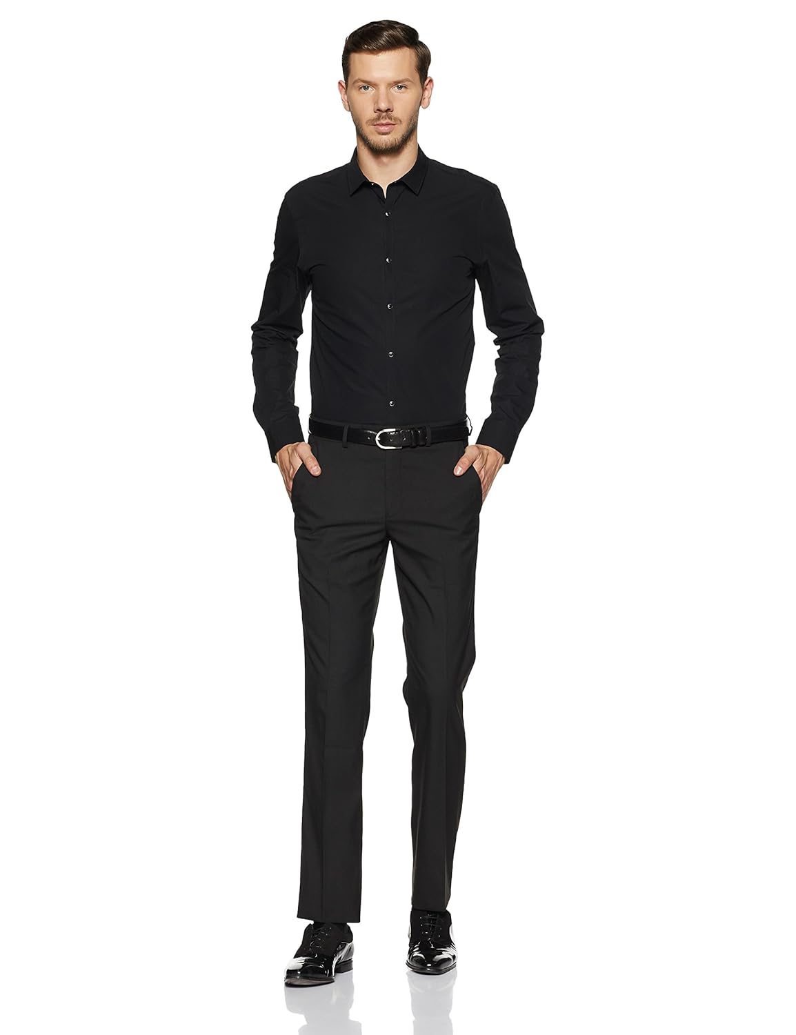 van heusen men's slim fit formal trousers
