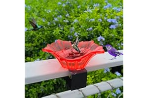 SMIMVP Grishay Petal Bird Joy, Petal Bird Joy, Bird Feeder Bath Bowl Outdoors, Bird Bath Bowl Feeder with Adjustable Sturdy Steel Fence Clamp for Garden Yard Decoration