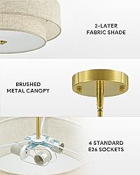 VONLUCE Modern Chandeliers, 18" Drum Chandeliers