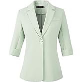Beninos Womens 3/4 Sleeve Blazers Business Casual Solid Lightweight Suit Jacket Office Blazer