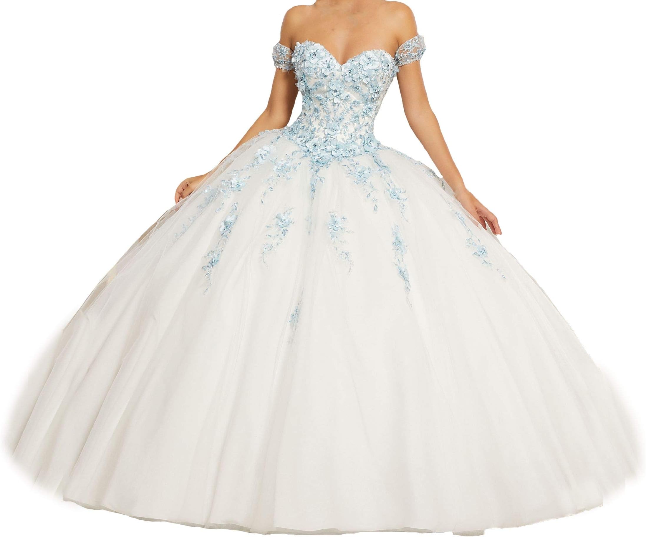 HuaMao Women's Appliques Bridal Wedding Gowns Quinceanera Dresses